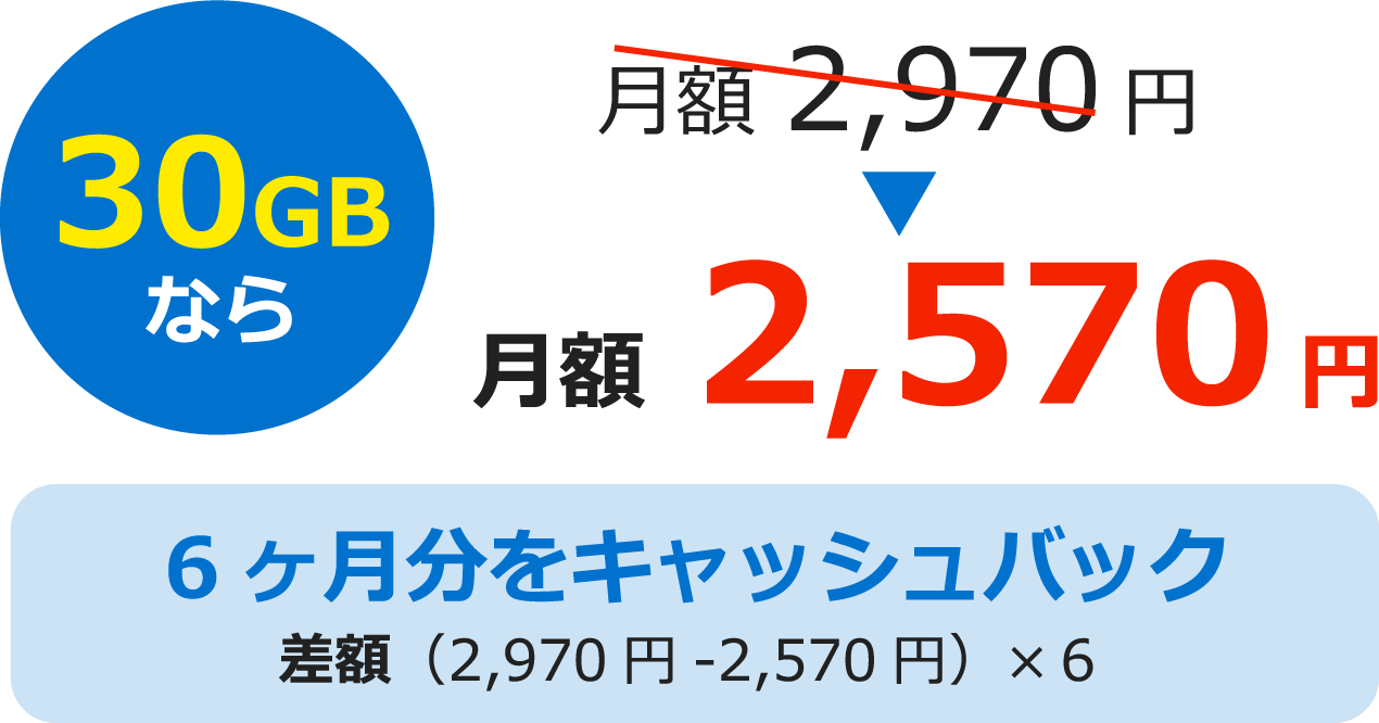 30GBなら月額2,570円