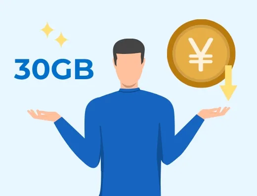 大容量30GBが1,999円