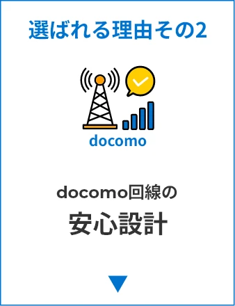 選ばれる理由その2：docomo回線の安心設計