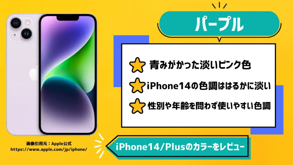 iPhone14/Plusのカラーでパープルをレビュー【新色】