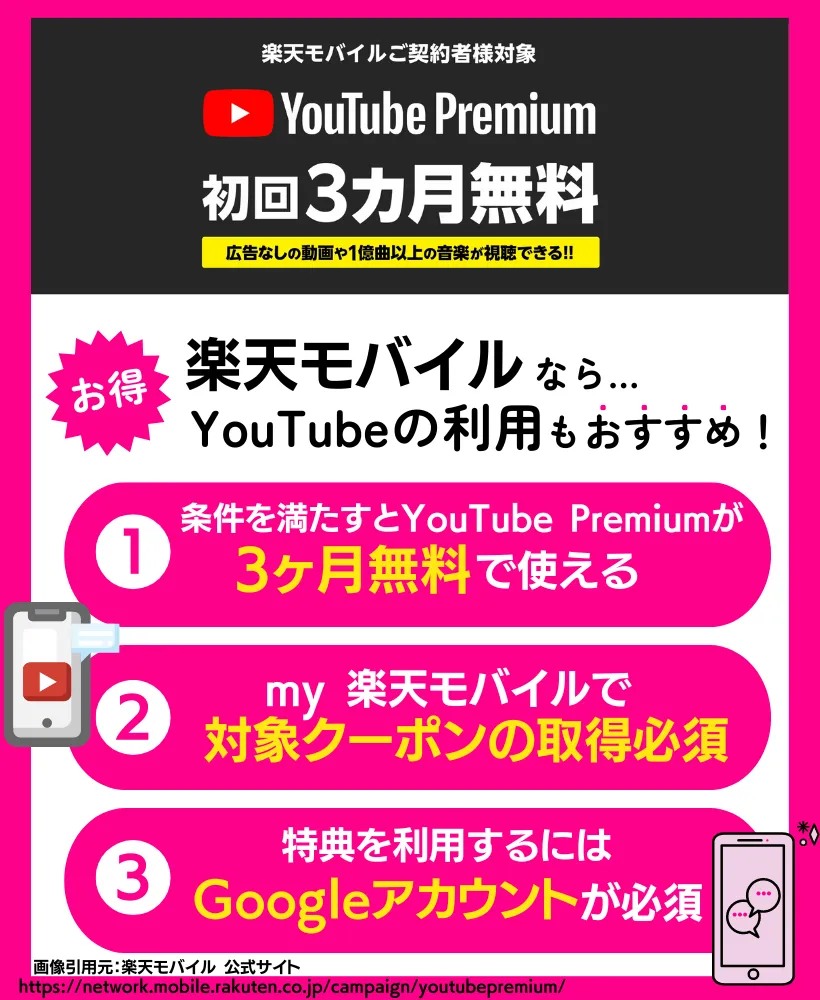 YouTube Premium 3カ月無料キャンペーン｜実質3,840円（税込）がお得になる