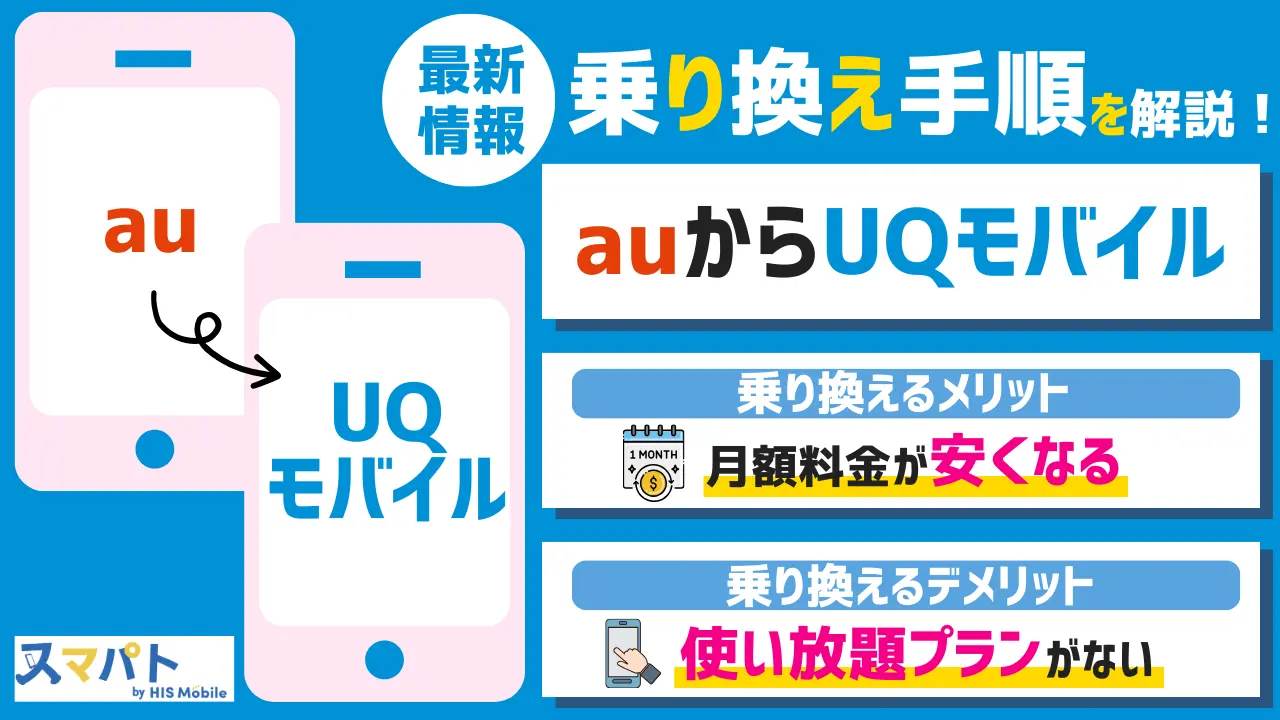 【最新】auからUQモバイルへの乗り換え手順とデメリット