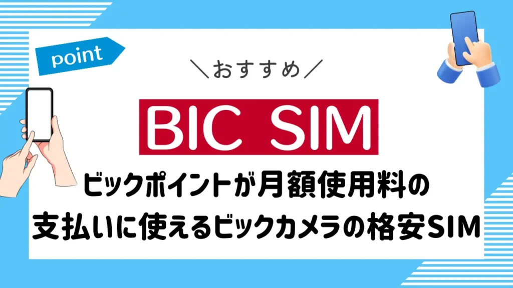 BIC SIM｜ビックポイントが月額使用料の支払いに使えるビックカメラの格安SIM