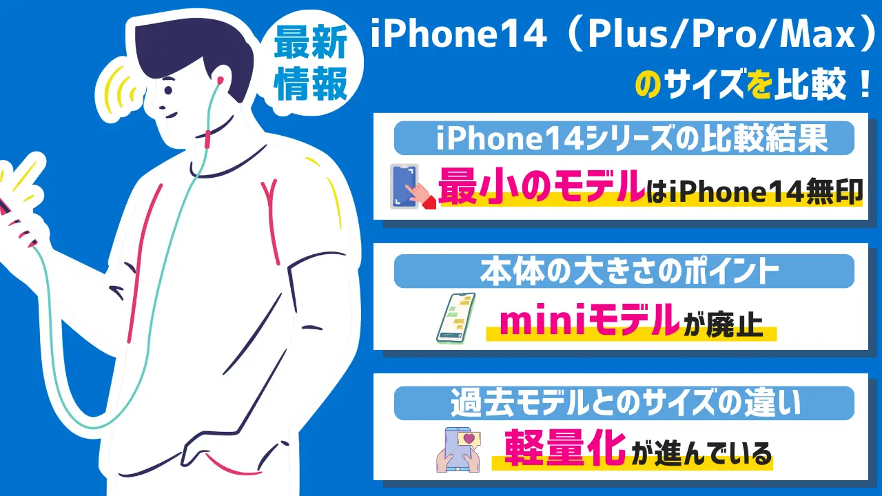 iPhone14（Plus/Pro/Max）のサイズを比較！本体の大きさ・重さ・画面サイズの違いは？ | スマパト