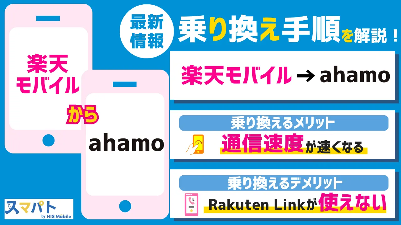【最新】楽天モバイルからahamoに乗り換える手順とデメリット