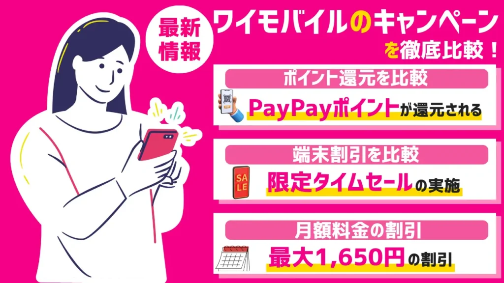 ワイモバイルのキャンペーン14選【2024年8月】乗り換え（MNP）・新規 