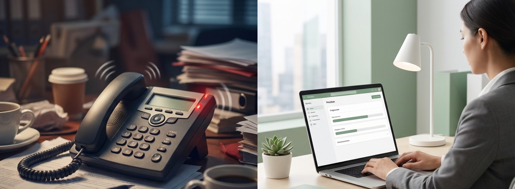 AIが自動で受電対応し、従業員はコア業務に集中している画像