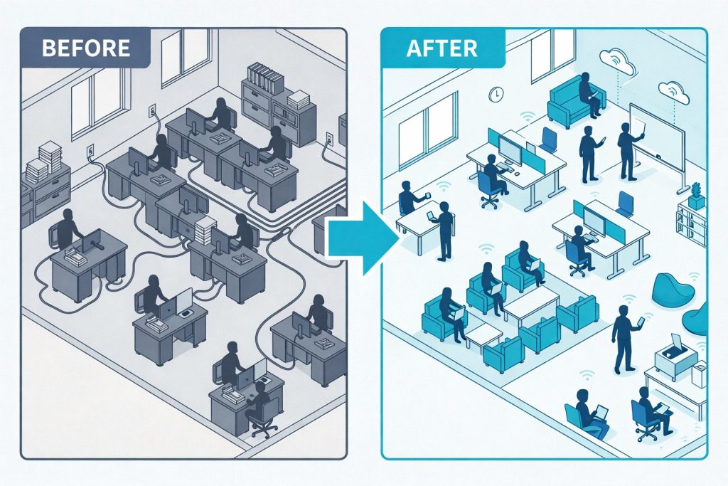 クラウドPBX導入前と導入後
