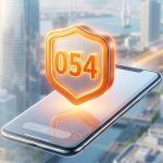 スマートフォンに054番号が浮き出ている