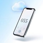 055が表示されているスマートフォンがクラウドとつながっている