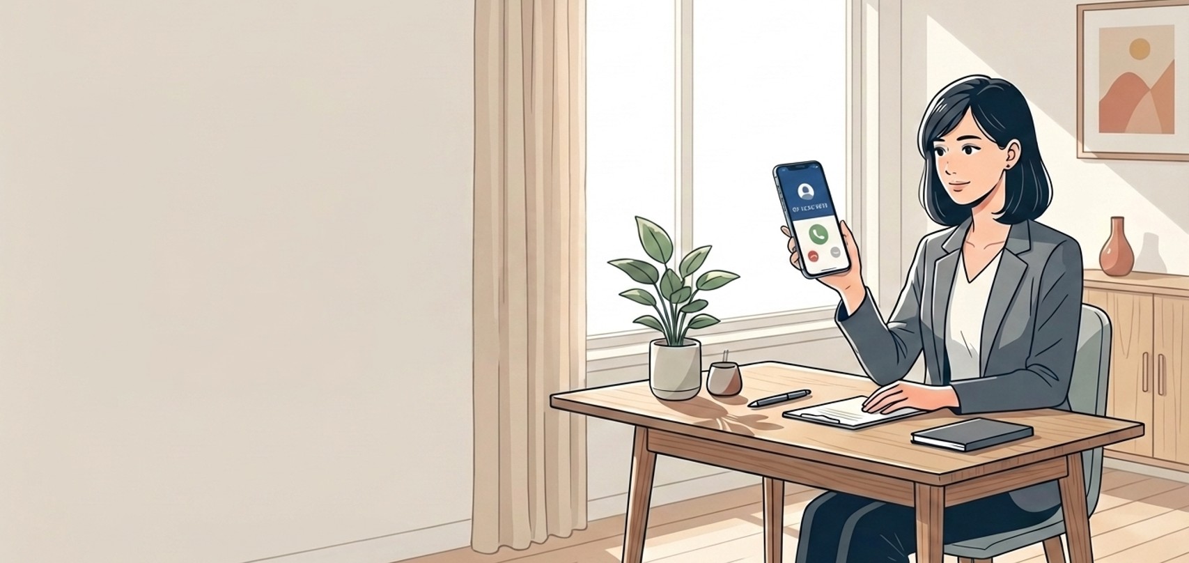 女性がリモートワークをしている画像