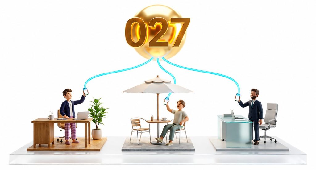 027番号を外出先でも利用