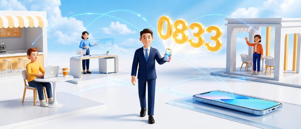 0833番号が場所を問わずスマホでつながる