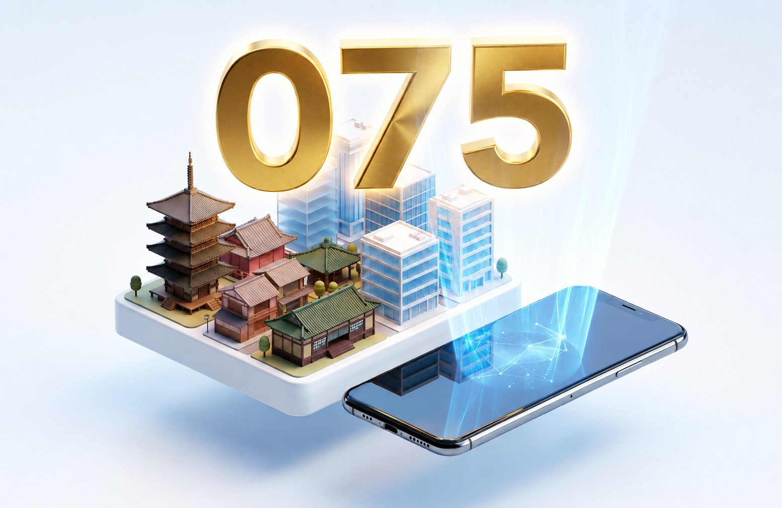 京都の075番号をスマホで使う